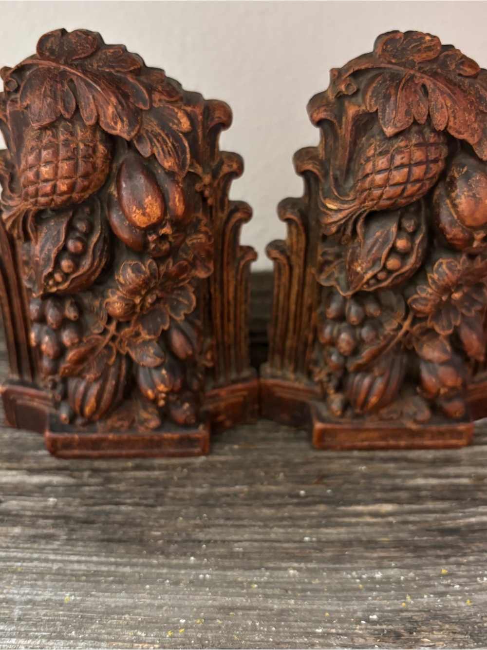 Pair of MCM syroco wood bookends